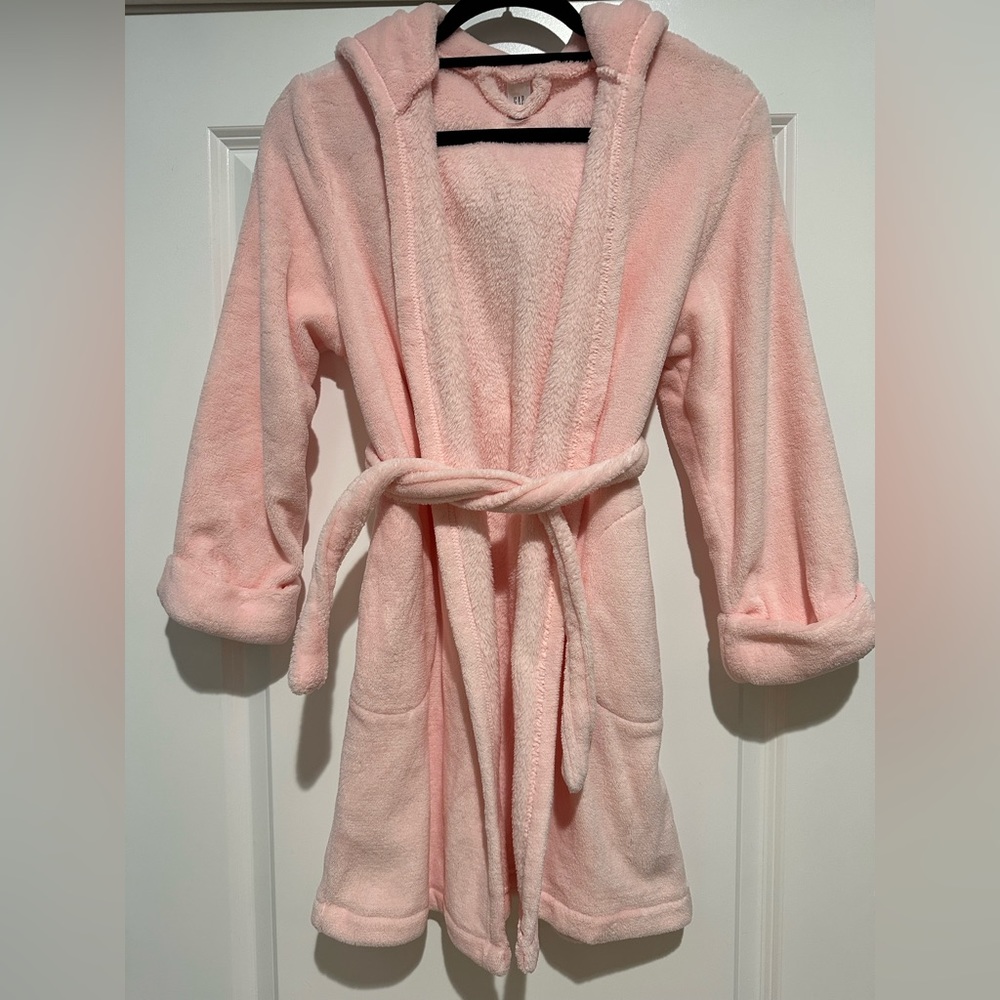 Girls Gap Pink Hooded Robe Size 10